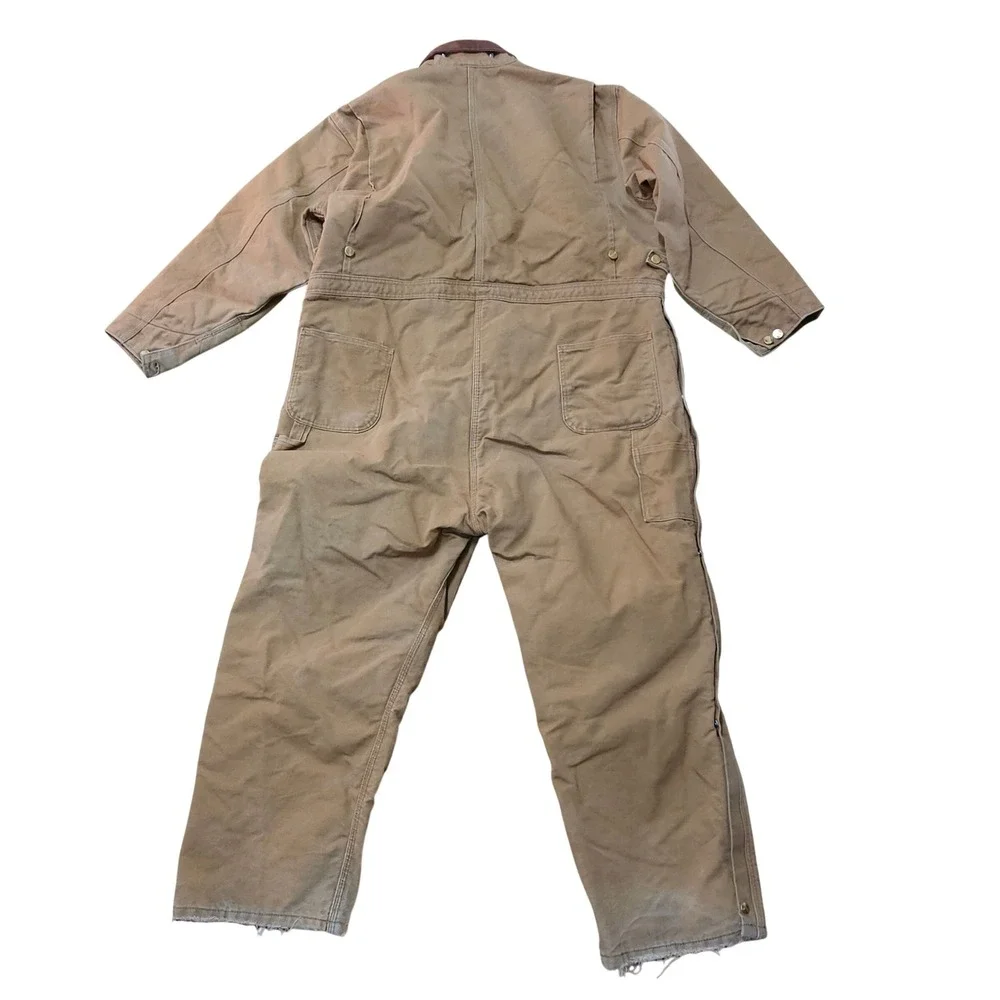 Carhartt X01 BRN Insulated Duck Canvas Coveralls Mens 54 Short Brown Made In USA